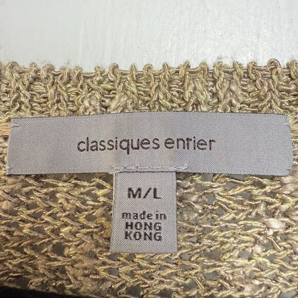 Classiques Entier Silk Linen Blend Sweater Womens Medium Knit Coastal Dolman - Picture 4 of 7